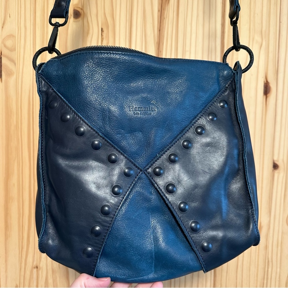 Hammitt Los Angeles Andrew Crossbody Shoulder Bag - blue pebbled leather NICE - Picture 1 of 14